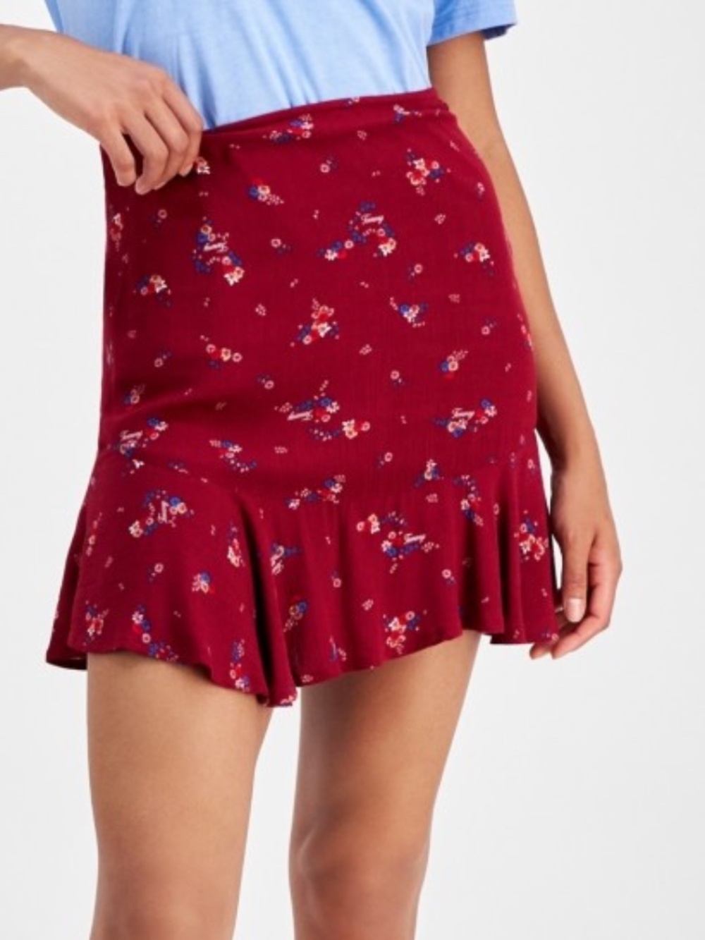 Tommy Jeans Women's Floral High Rise Flounce Mini Skirt - Mountain Floral M